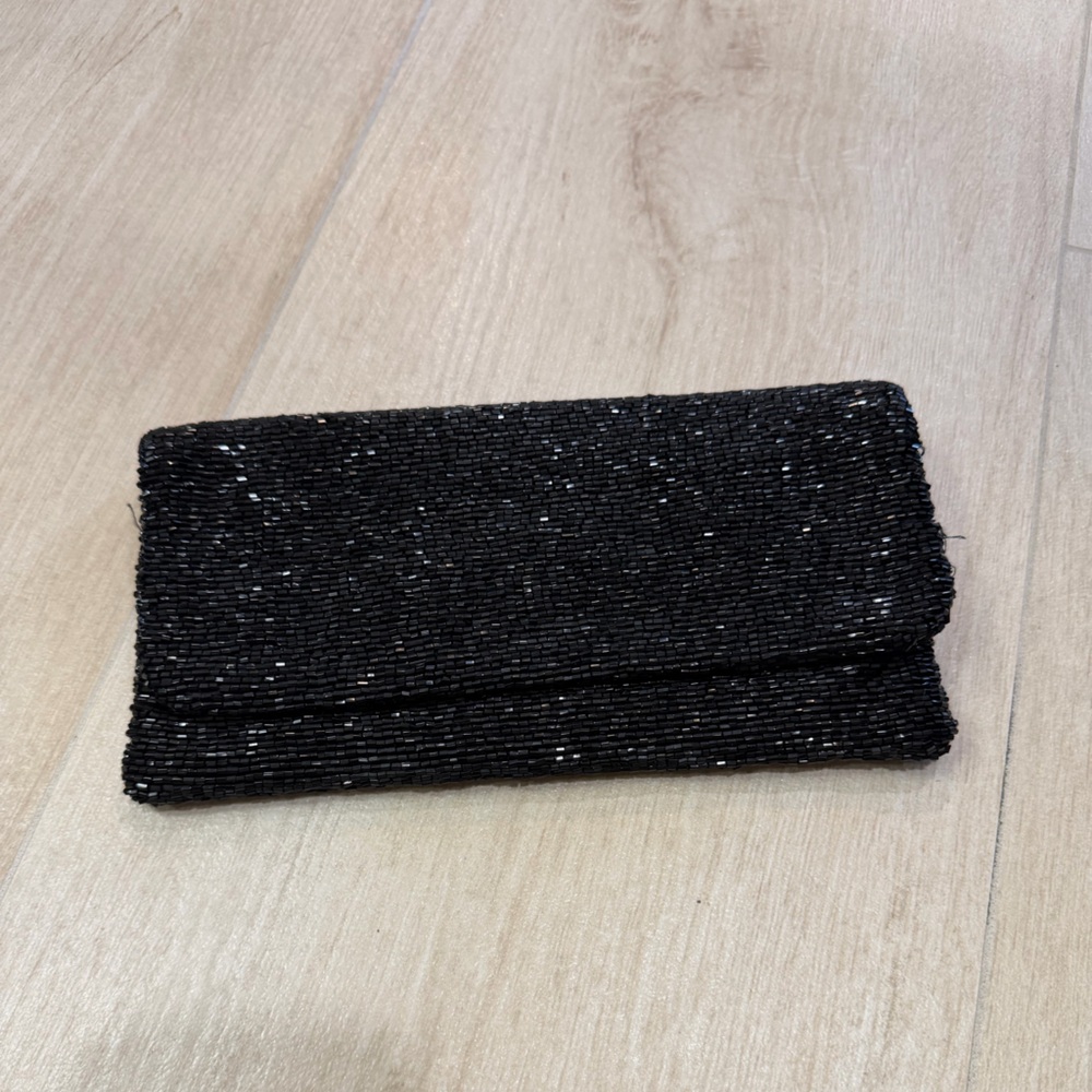 Moyna Black Beaded Clutch